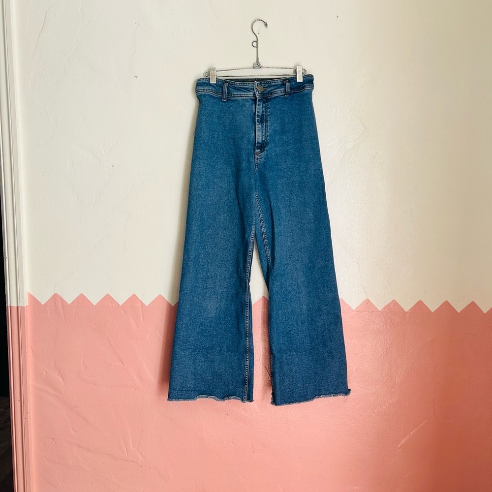 ZARA Marine Straight Ultra High Rise Women's Blue Jeans
